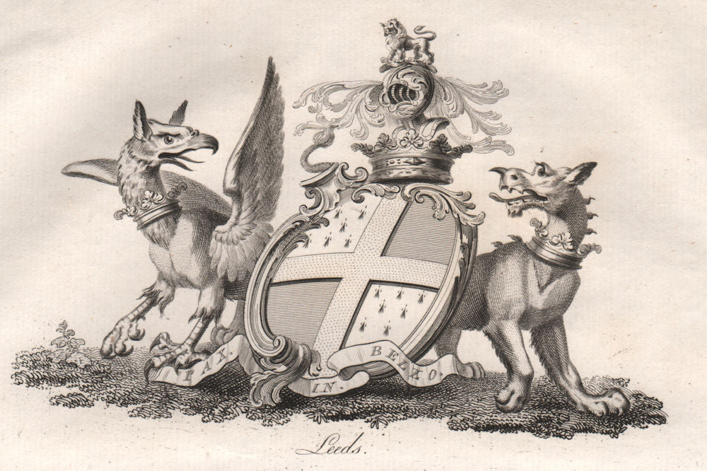 LEEDS. Coat of Arms. Heraldry 1790 old antique vintage print picture